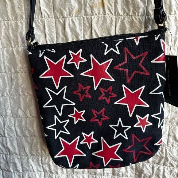 TOMMY Hilfiger Red-White-Blue canvas star crossbody NWT - Picture 2 of 8